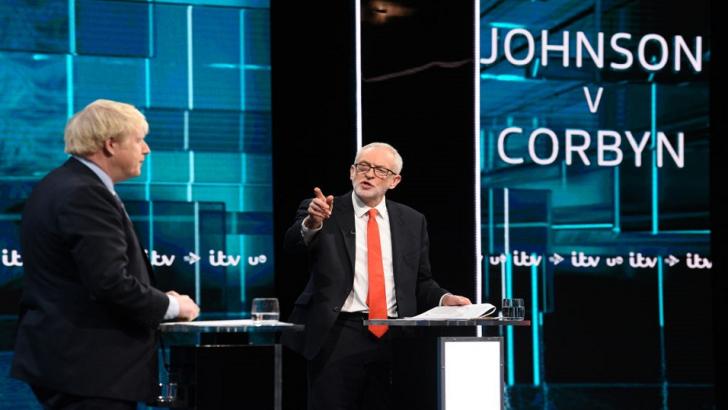 Boris Johnson and Jeremy Corbyn in debate